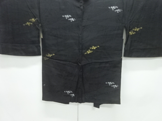 JAPANESE ANTIQUE HAORI / TAISHO ROMAN STYLE / SILK / WOVEN PAULOWNIA